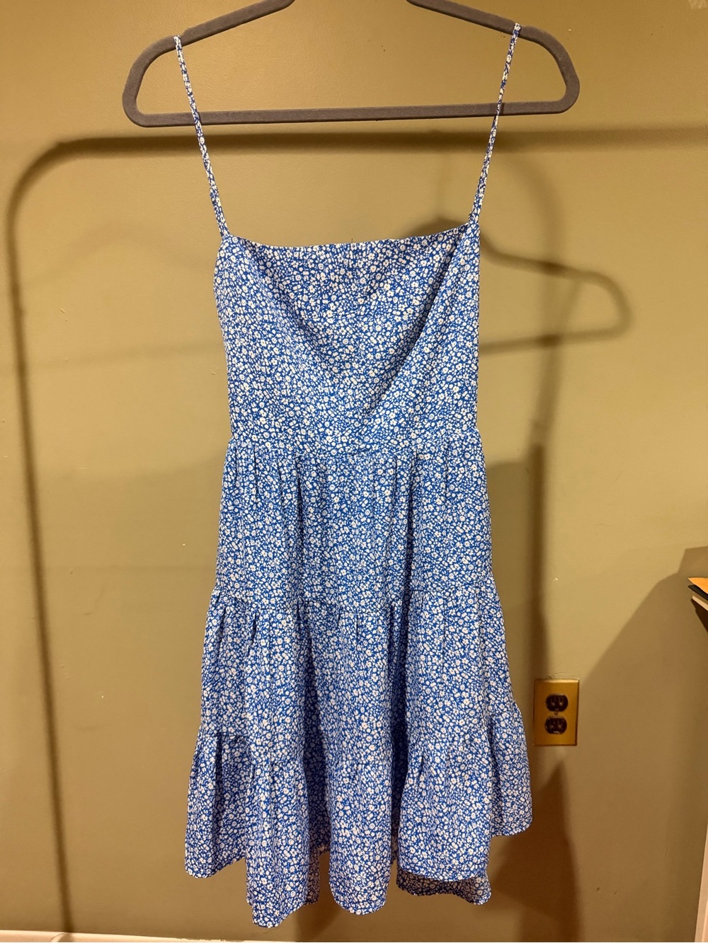 Women’s Blue Floral Spaghetti-Strap Dress